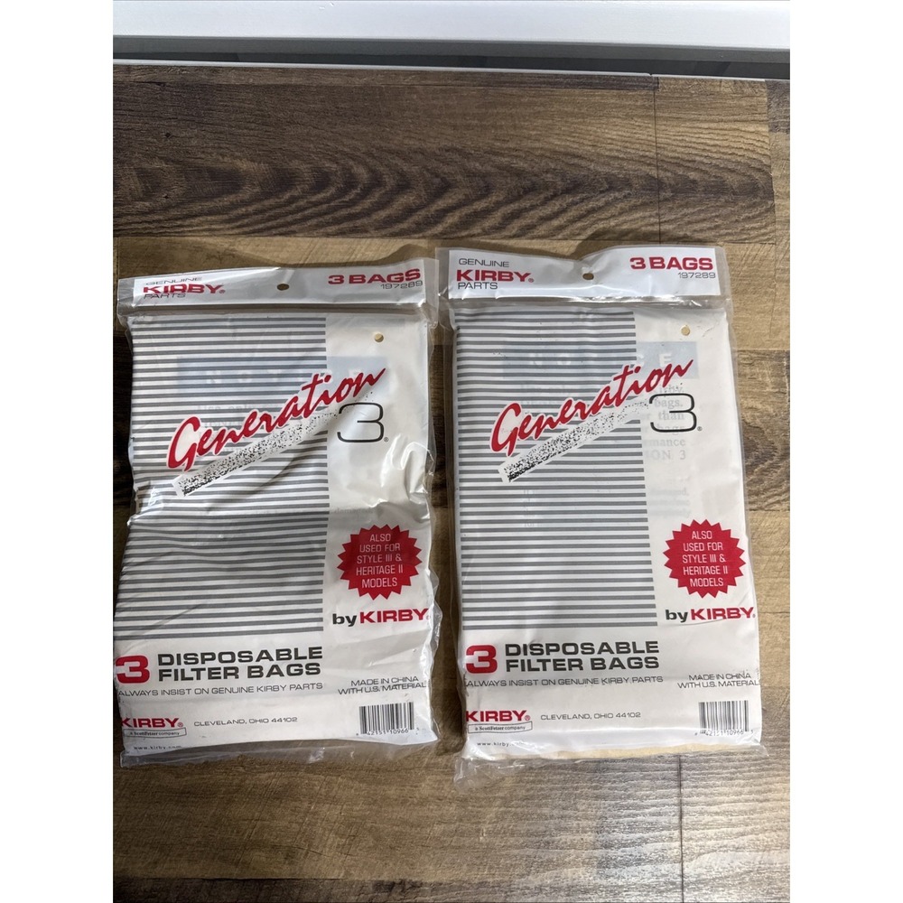 Kirby Generation 3 & Heritage Filter‎ Bags Original  #197289 2 Pks 6 Bags Total